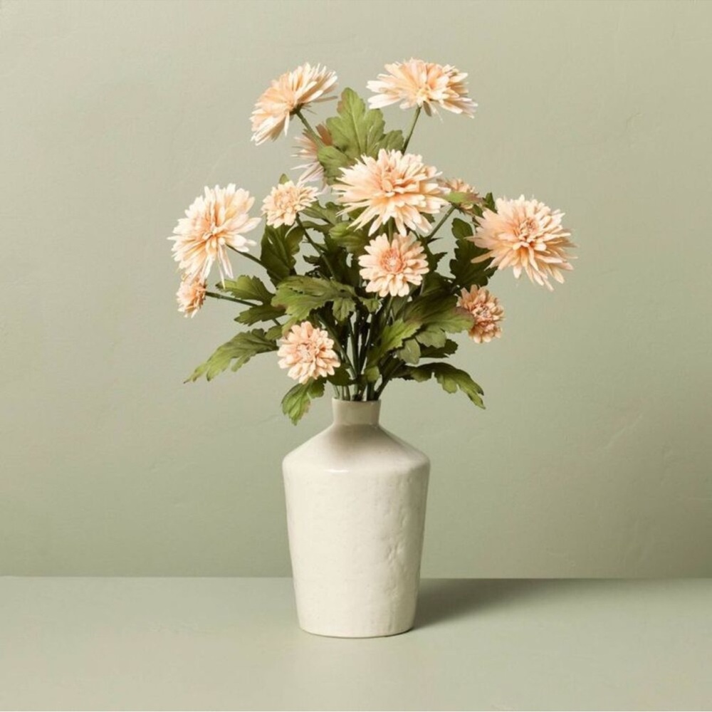 Hearth & Hand Magnolia 21" Faux Orange Daisy Flower Arrangement Vase NEW W/ TAG